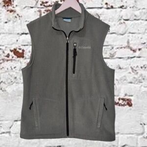 COLUMBIA POLAR FLEECE FRONT ZIP VEST  GREY IN MENS SIZE LARGE